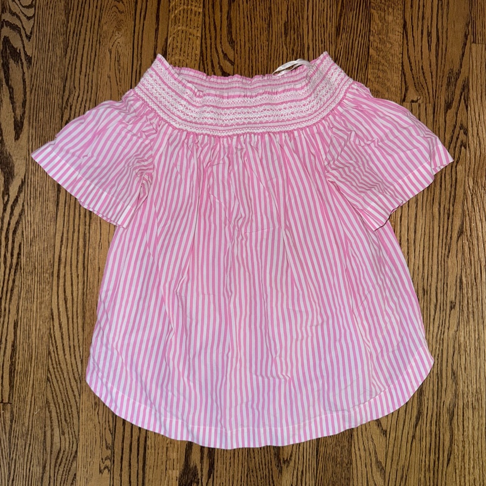 Pink Striped off shoulder  Top